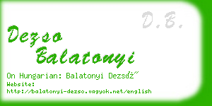 dezso balatonyi business card